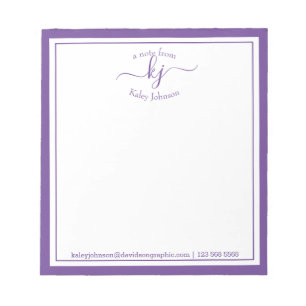 Bloc De Notas Purple Personalizado   De La Oficina Del Notepad