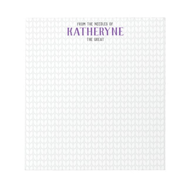 Bloc De Notas Purple Personalized Knit Stitch (Frente)