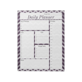 Bloc De Notas Púrpura Chevron Daily Planner