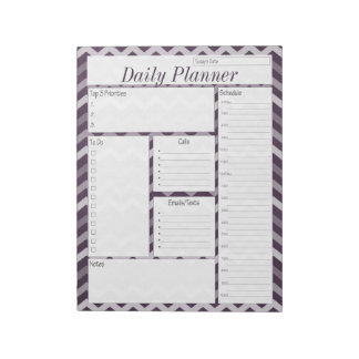 Bloc De Notas Púrpura Chevron Daily Planner