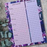 Bloc De Notas Púrpura Floral Meal Planner & Groceria List<br><div class="desc">Púrpura Floral Meal Planner and Grocery List Notepad para organizar su semana. Este bloc de notas tiene un planificador semanal en cada página, con secciones alineadas para cada día de la semana y una gran caja gobernada para su lista de compras. El diseño tiene una acuarela de fondo floral en...</div>