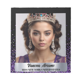 Bloc De Notas Púrpura Glitz Shimmer Concurso Autógrafo