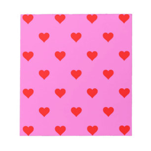 Bloc De Notas Púrpura Red Cute Simple Heart Pattern