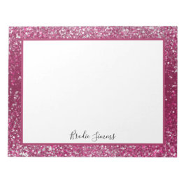 Bloc De Notas Purpurina de Borgoña y Plata