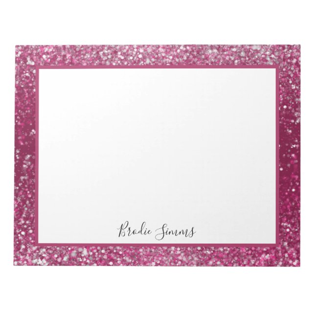 Bloc De Notas Purpurina de Borgoña y Plata (Frente)