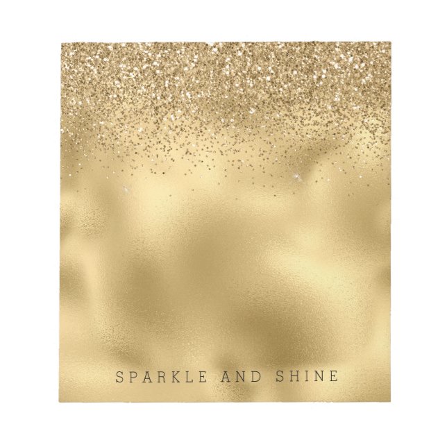 Bloc De Notas Purpurina de Faux Glam Sparkle Gold (Frente)