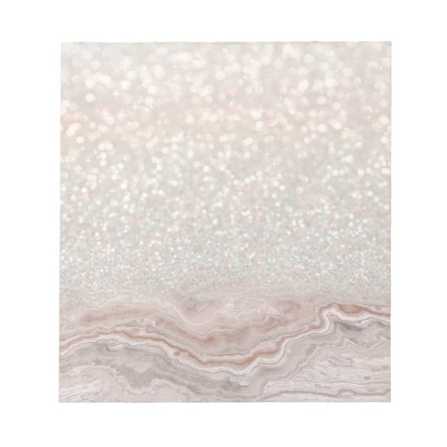 Bloc De Notas Purpurina de moda Marble Hermosa Rosa Oro (Frente)