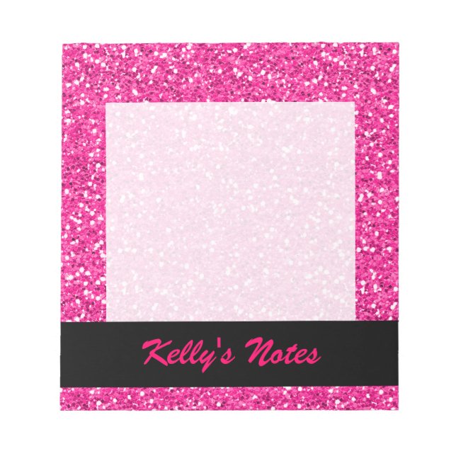 Bloc De Notas Purpurina de shimmer rosa caliente (Frente)