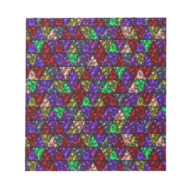 Bloc De Notas Purpurina. Rojo, verde, morado. (Frente)