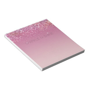 Bloc De Notas Purpurina Rosa dorado rosado dorado
