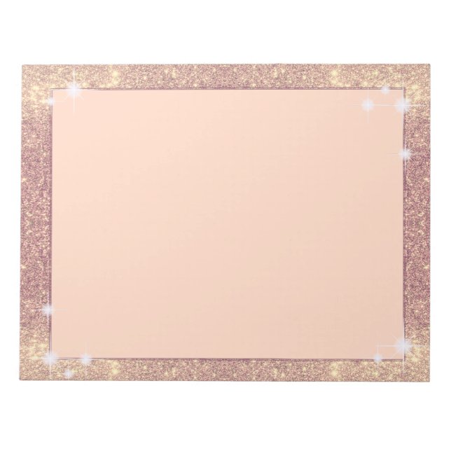 Bloc De Notas Purpurina Rosa Rosa Gold Sparkle Faux (Frente)