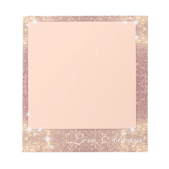 Bloc De Notas Purpurina Rosa Rosa Gold Sparkle Faux (Frente)