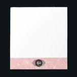 Bloc De Notas Purpurina rosa Sparkle Monograma<br><div class="desc">Este lindo bloc de notas monograma tiene un monograma blanco y negro sobre un hermoso fondo purpurina rosa. Personalizar la almohadilla del ratón con el nombre de su elección. Tan divertido para los chicas de vuelta a los suministros escolares. Diseñado para ti por Blackberry Boulevard.</div>