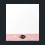 Bloc De Notas Purpurina rosa Sparkle Monograma<br><div class="desc">Este lindo bloc de notas monograma tiene un monograma blanco y negro sobre un hermoso fondo purpurina rosa. Personalizar la almohadilla del ratón con el nombre de su elección. Tan divertido para los chicas de vuelta a los suministros escolares. Diseñado para ti por Blackberry Boulevard.</div>