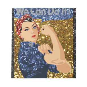 Bloc De Notas purpurina rosie the riveter