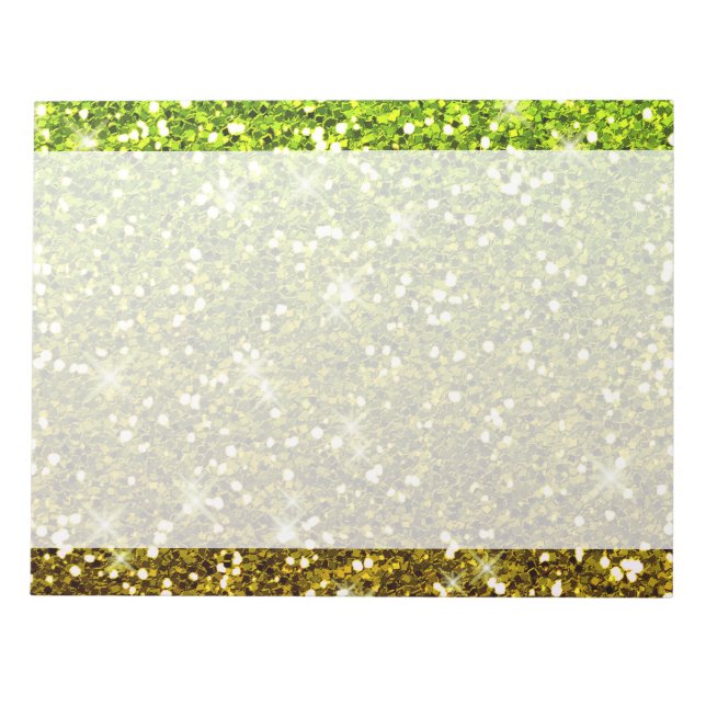 Bloc De Notas Purpurinas de oro verde brillante (Frente)