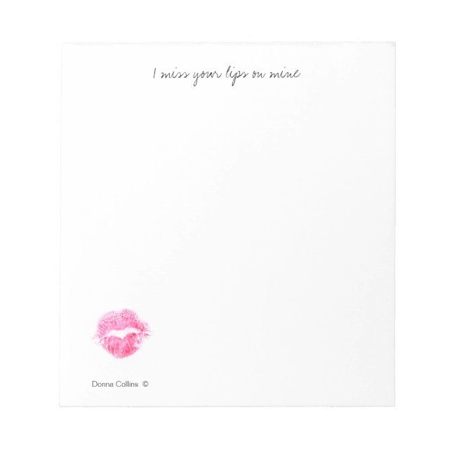 Bloc de notas que extraña tus labios (Frente)