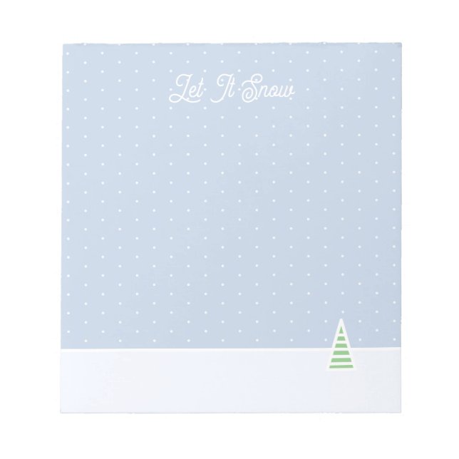 Bloc De Notas Que Nieva Pequeños Puntos De Polka Azul De Hielo D (Frente)