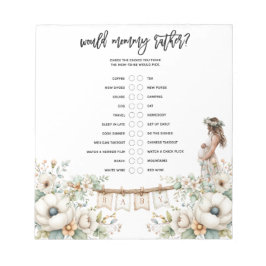 Bloc De Notas ¿Qué Preferiría Mamá? Juego de Baby Shower