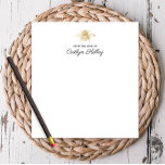 Bloc De Notas Queen Bee, Gold, desde la mesa de personalidades<br><div class="desc">Este bloc de bonito cuenta con un falso Relieve metalizado de oro "Queen Bee" y su personalización. Utilice el formulario de plantilla para agregar el texto.</div>