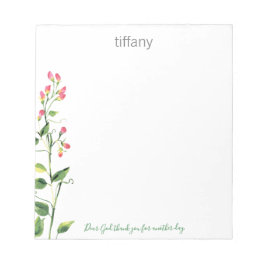 Bloc De Notas Querido Dios, gracias Floral Stem Notepad