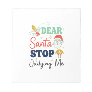 Bloc De Notas Querido Santa Deja De Juzgarme Navidad Hongo Holl