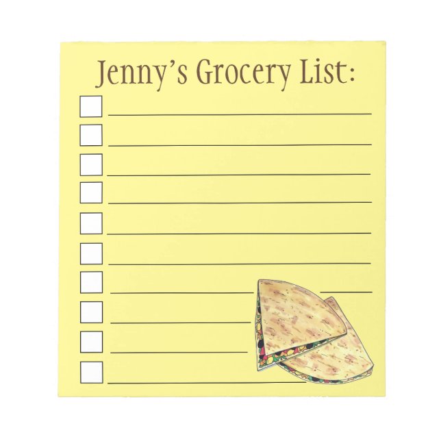 Bloc De Notas Queso Quesadillas Aperitivo Mexicano (Frente)