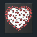 Bloc De Notas RAB Rockabilly Cherries Leopard Print Heart<br><div class="desc">You are viewing The Lee Hiller Designs Collection of Home and Office Decor,  Apparel,  Gifts and Collectibles. The Designs include Lee Hiller Photography and Mixed Media Digital Art Collection. You can view her Nature photography at http://HikeOurPlanet.com/ and follow her hiking blog within Hot Springs National Park.</div>