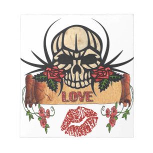 Bloc De Notas RAB Rockabilly Skull Rosas Aman Lipstick