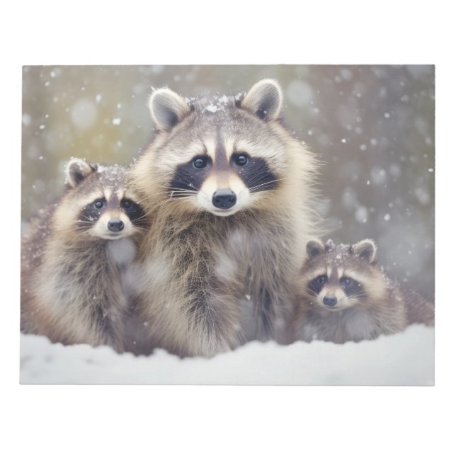 Bloc De Notas Raccoon Animal Family Wander Nature (Frente)