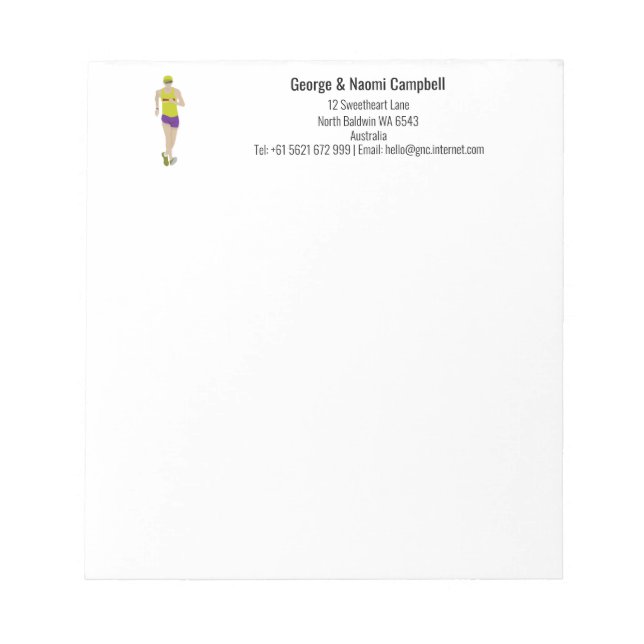 Bloc De Notas Race Walking (Frente)