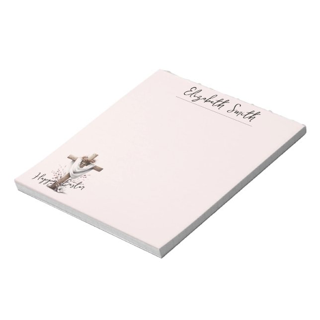 Bloc De Notas Radiant Easter Cross with Floral Accents (Lado Izquierdo)