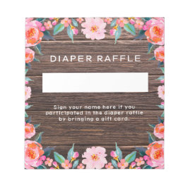 Bloc De Notas Raffle floral rosada rustica