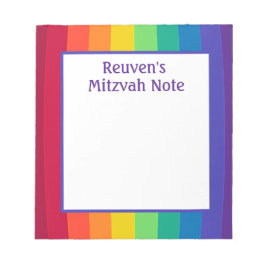 Bloc De Notas Rainbow Boys Mitzvah Notas Notepad