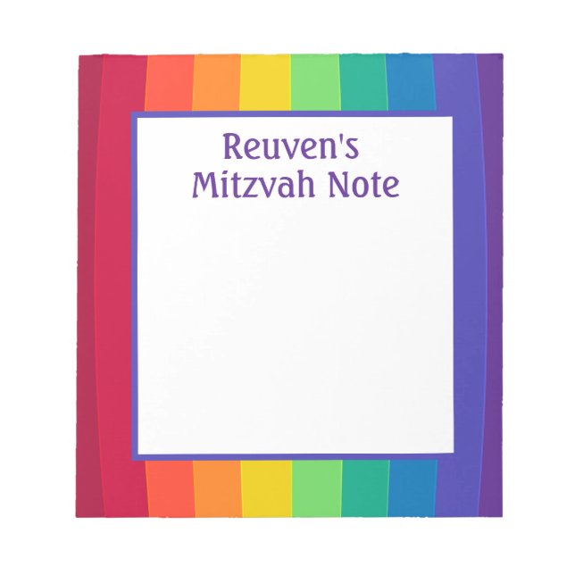 Bloc De Notas Rainbow Boys Mitzvah Notas Notepad (Frente)