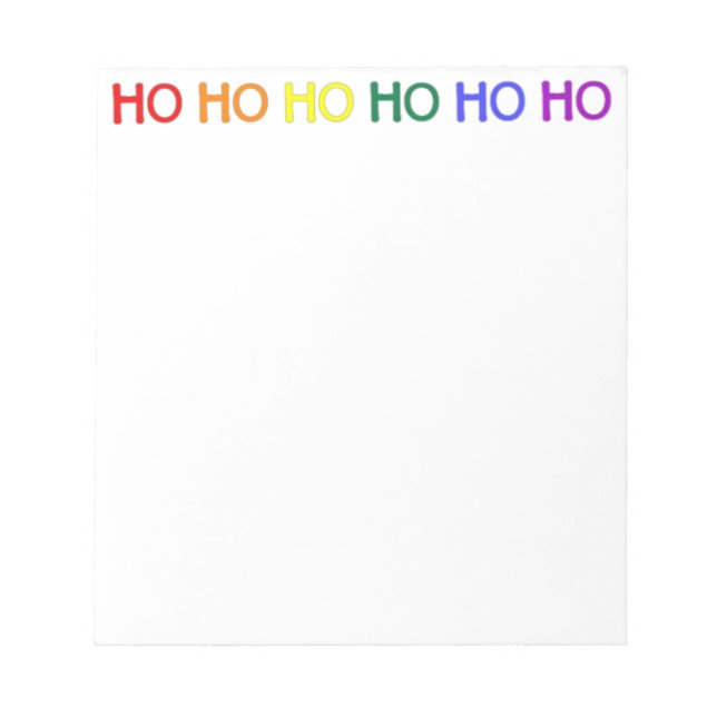 Bloc De Notas Rainbow Ho Ho Ho Ho Ho Notepad (Frente)