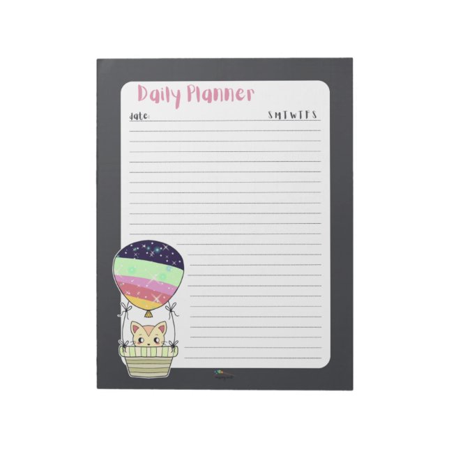 Bloc De Notas Rainbow Kitty Lined Daily Planner (Lado Izquierdo)