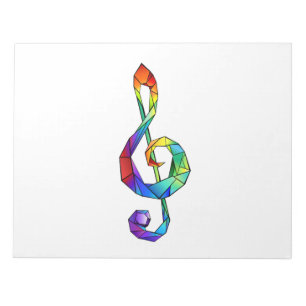 Bloc De Notas Rainbow musical key treble clef