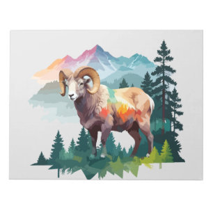 Bloc De Notas Ram Vector Art Animal En La Naturaleza Majestuosa