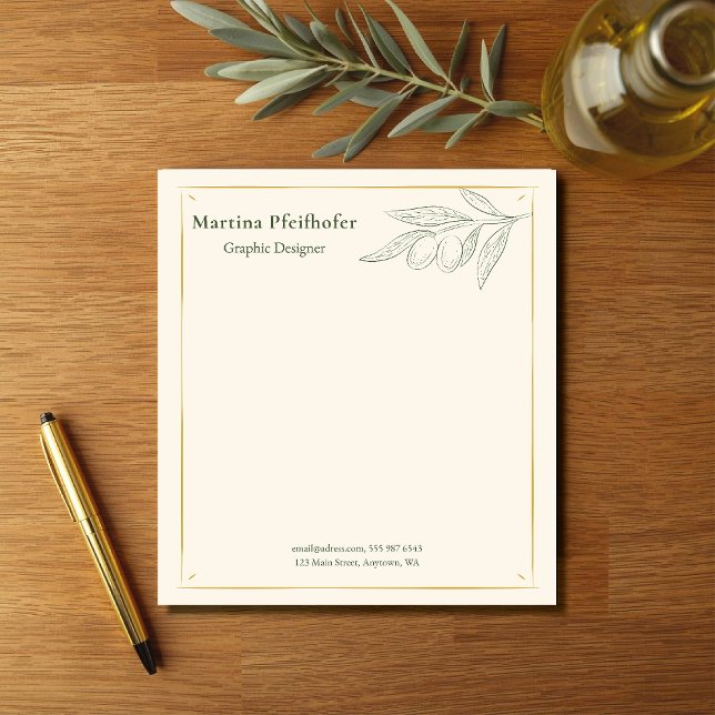 Bloc De Notas rama de olivo elegante (Subido por el creador)