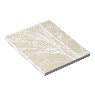 Bloc De Notas Ramas de árbol blanco castaño y crema rústica
