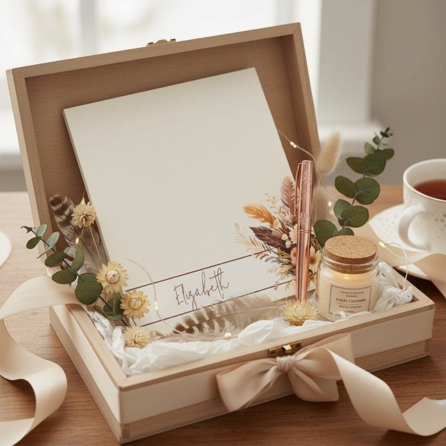 Bloc De Notas Ramo boho tonos terrosos personalizado (Subido por el creador)