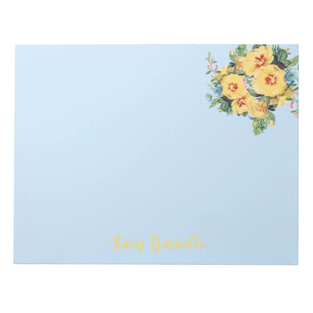 Bloc De Notas Ramo Floral Precioso Personalizado  (Frente)