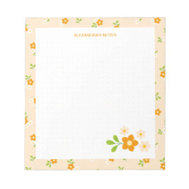 Bloc De Notas Ramos Florales de Primavera Personalizados con Lun