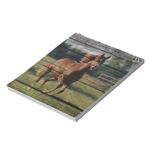 Bloc De Notas Rancho del campo de Woodgrain de Barn Galloping Ca (Lado Izquierdo)