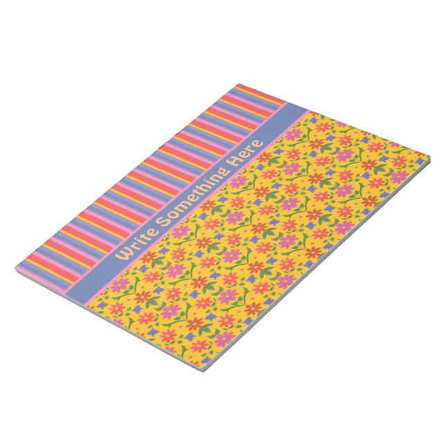 Bloc De Notas Rangoli Flores y Stripes Notepad para personalizar (Lado Derecho)