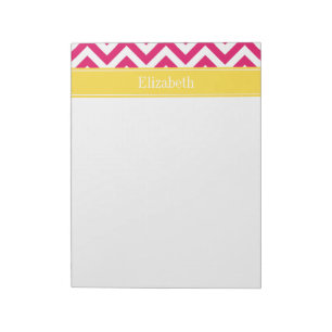Bloc De Notas Raspberry Lg Chevron Pineapple Name Monograma