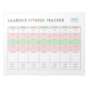Bloc De Notas Rastreador de fitness moderno simple