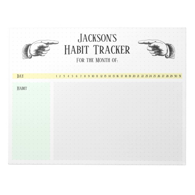 Bloc De Notas Rastreador de hábitos de mano (Frente)
