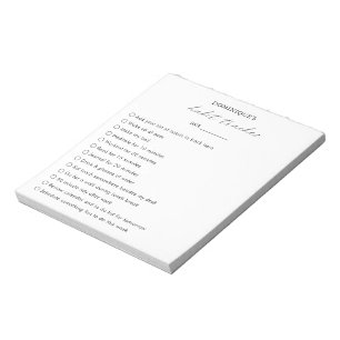 Bloc De Notas Rastreador de hábitos elegante blanco negro modern